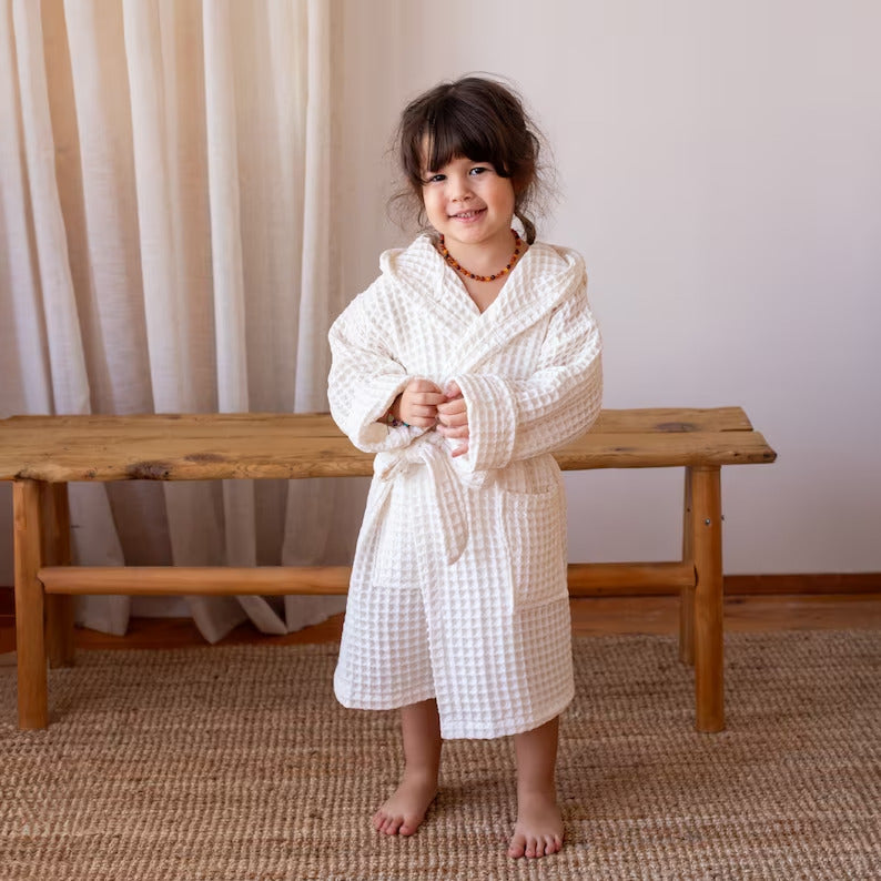 Peignoir Enfant en Nid d'abeille